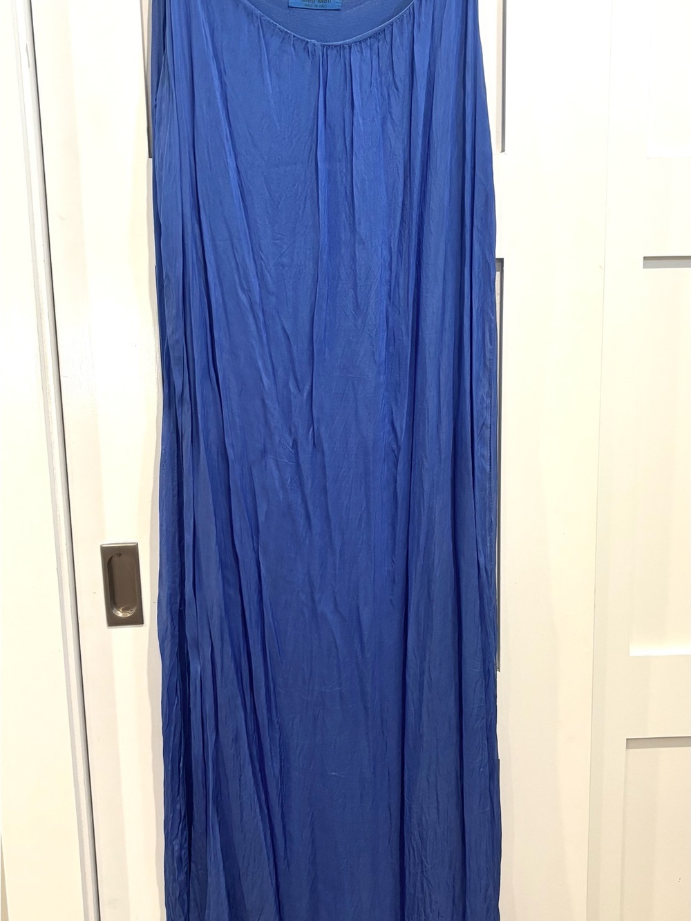 Flowing Blue Women's Maxi Dress - Sleeveless Relaxed Fit